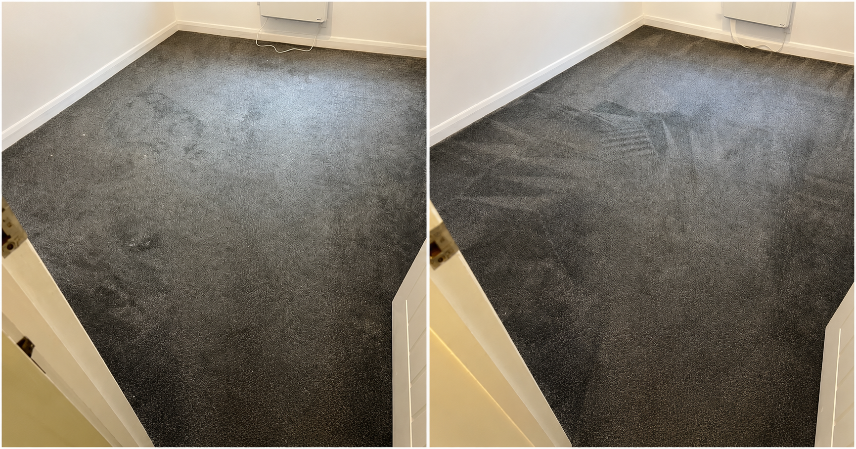Before and after professional carpet cleaning in Canterbury